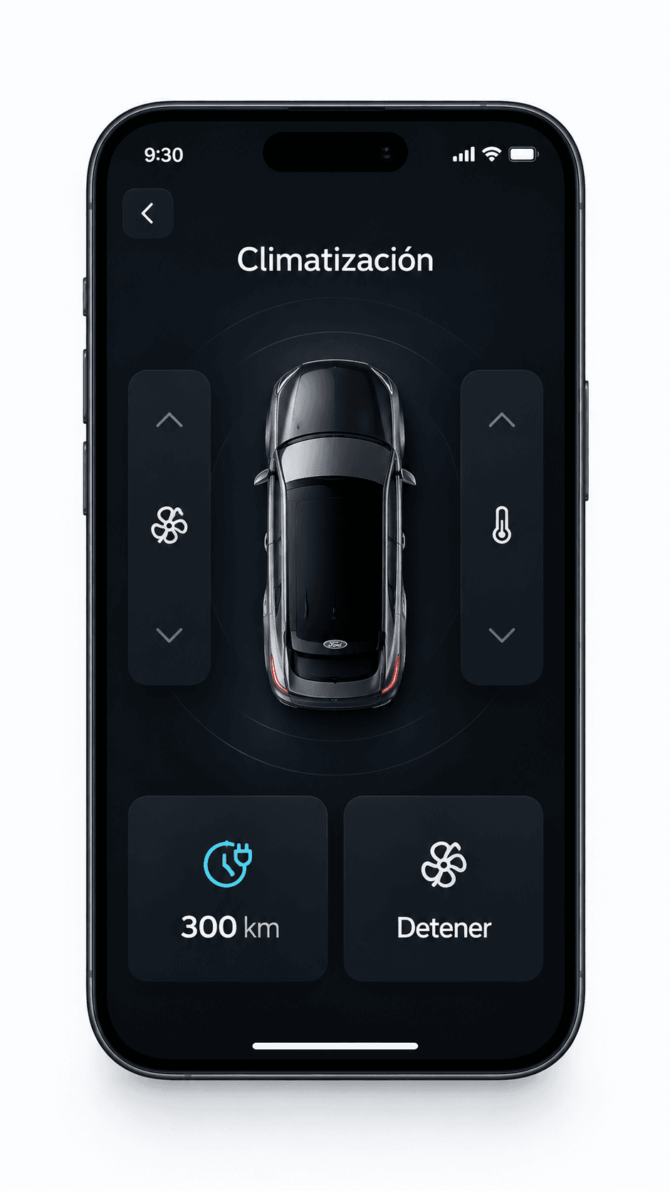 Pantalla de la Ford App: Comandos remotos